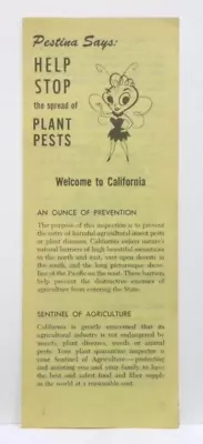 Welcome To California - Dept Of Agriculture Insect Pamphlet - Vintage 1960s • $12