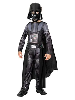 DARTH VADER Boys DLX Costume - Official Star Wars Fancy Dress Outfit For Kids • £18.17