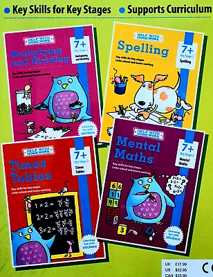 Kids Age 7+ Books Times Tables Spelling Multiplying Dividing Maths Homework Help • £11.99