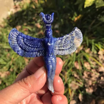 1pc Natural Lapis Lazuli Crystal Quartz Carved Goddess Skull Reiki Healing Gift • $17.91