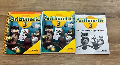 Abeka Homeschool Arithmetic 3rd Grade Teachers Key Workbook Quizzes &Tests Set • $37
