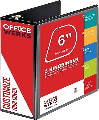 3 Ring Binder 6 Inch Capacity D Ring BindersPresentation Folder. Black • $29.99