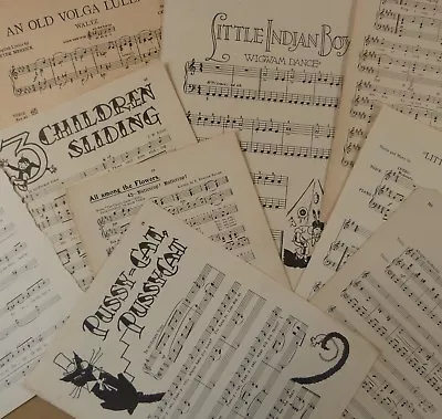 £9 • Buy Vintage NURSERY-LULLABY-CHILDREN SONG Music Paper Maybe For Art Craft Decoupage 