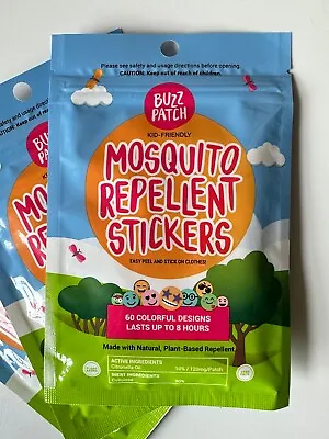 £8 • Buy Buzz Patch Mosquito/ Midges / Sandflies Repellent 60 Patches -baby/pet Safe New 