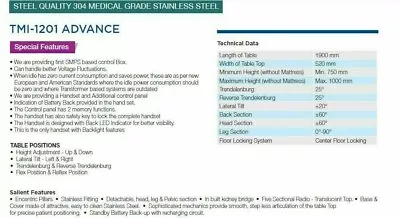 C-ARM COMPATIBLE FULLY ELECTRIC OT TABLE OPERATION THEATER TMI1201 Advance Table • $5850