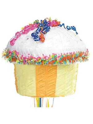 Pinata Pull Cupcake Birthday Food Sweets Party Bash Game Decoration Mexican New • £9.97