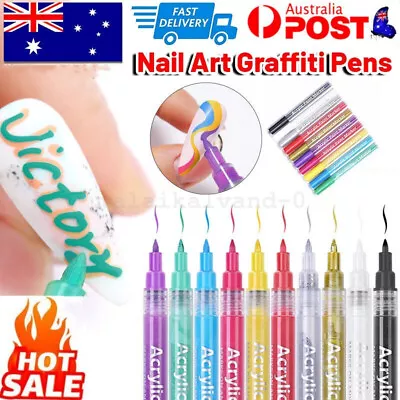 1Set Nail Art Graffiti Pen 3D Nail Art DIY Gel Nail Polish Painting Drawing Pen • $13.90