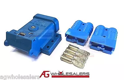 $21 • Buy Blue Anderson Plug Mounting Kit 50a With 2 Plugs Mount Cover Dust Cap External