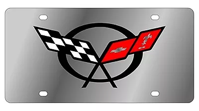 New Corvette C5 Flags Logo Stainless Steel License Plate • $39.95