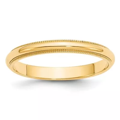 14k Yellow Gold 3mm Milgrain Half Round Wedding Band Ring For Mens Size 9 • $396