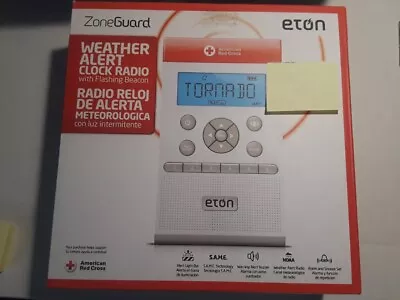 Eton ZoneGuard Weather Alert Clock Radio With Flashing Beacon New • $28.95