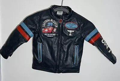 Disney Lightning McQueen Jacket Faux Leather Toddler Size 2 Cars Movie • $39.99