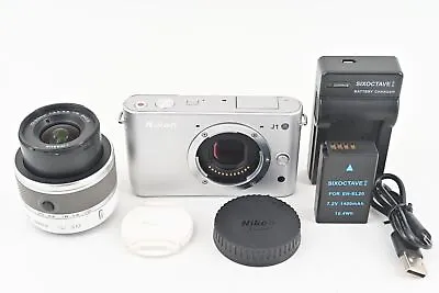 Nikon 1 J1 10.1MP Mirrorless Camera Silver W/ VR 10-30mm LensBattery Charger • $393.61