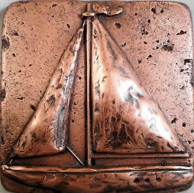 $19.95 • Buy 4 X4  Sailboat Three (Copper) By Metal Tile Arts Manufacturing