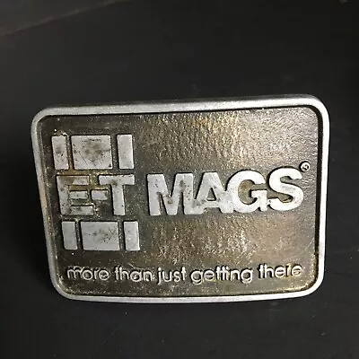 E-T Mags Promo Belt Buckle Hot Rod Muscle Car Sports Cars Rims Vtg 80s • $17.40