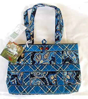 Vera Bradley WINDSOR NAVY Tic Tac Tote 14  Shoulder Bag NEW • $24.65