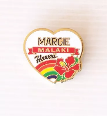 Vintage Hawaii Usa Malaki Margie Name Travel Souvenir Lapel Pin Hat Badge Brooch • $12.46