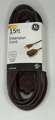 NEW! GE 15 Foot 3 Outlet Indoor Brown Extention Cord With Tamper Guard ~LOOK! • $5.99