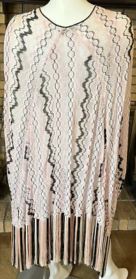 Missoni Pink Black White Fringe Shawl Wrap Scarf One Size • $195