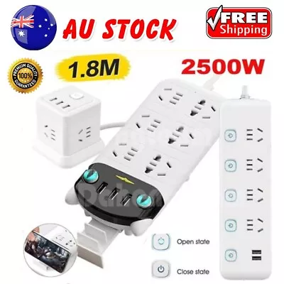 3/4/6 Way Outlets Socket Usb Charging Charger Ports Surge Protector Power Board • $18.79