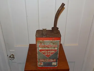 Vintage Travelene 5 Quart Motor Oil Can • $40