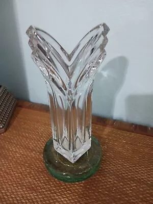 Mikasa Vase 8.5  Tall Lead Crystal Art Deco Design Made In Germany • $24