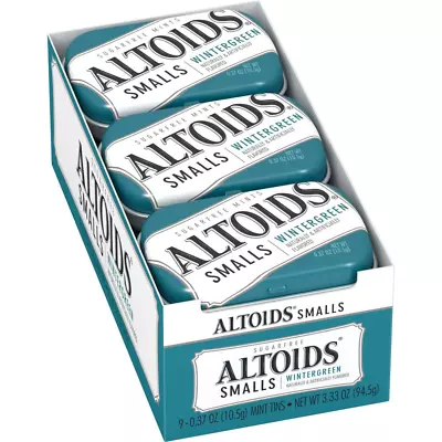 Altoids Smalls Wintergreen Sugarfree Mints 0.37 Ounce (9 Packs) • $26.99