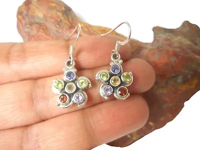 MULTISTONE  Sterling  Silver  925  Gemstone  EARRINGS  -  Gift Boxed • £27.99