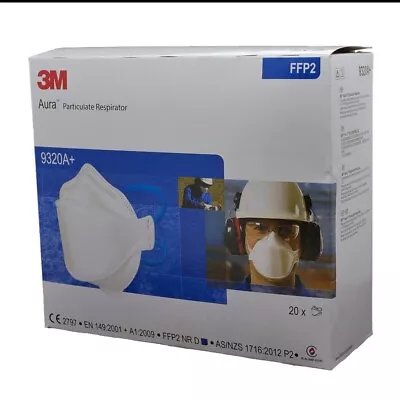 3M Aura Particulate Respirator 9320A+ P2 Face Mask QTY 20 Pieces  • $49.95