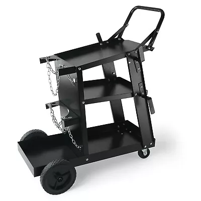 Welding Cart 3-Tier 400 Lbs Welder Welding Cart With 360° Swivel Wheels • $56.92