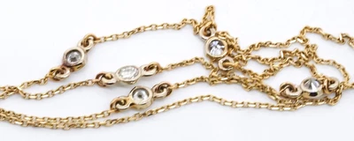 $62 • Buy 14k Yellow Gold 0.54ct Diamond By The Yard Chain Necklace