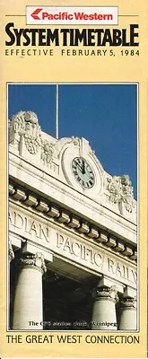 Pacific Western Airlines Timetable 1984/02/05 • $4.99