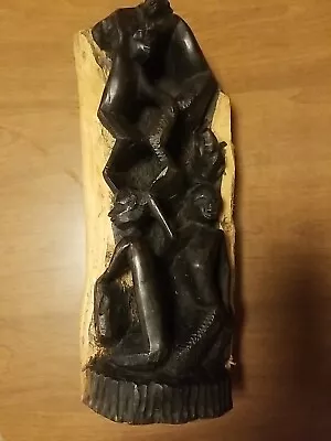 Makonde Tree Of Life Mozambique Carved Wood Sculpture Vintage • $80