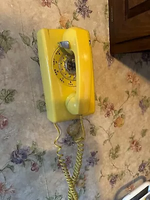 Vintage 1970’s - Western Electric Bell Yellow Rotary Dial Wall Telephone Working • $174.99