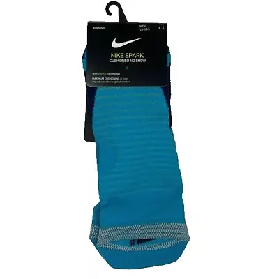 NWT Nike Spark Cushioned No Show Blue Dri-Fit Running Ankle Socks Men's • $15.49