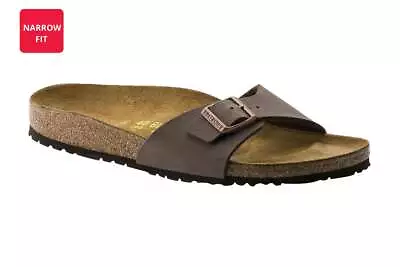Birkenstock Unisex Madrid Birkibuc Narrow Fit Sandal (Mocha) Women's Sandals & • $151.99