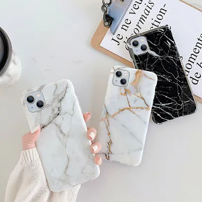 $5.49 • Buy Marble Silicone Shockproof Case For IPhone 13 12 Pro Max 11 XR XS 8 7 Soft Cover