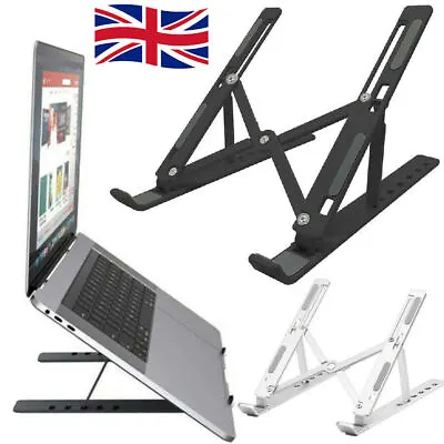 Adjustable Folding Portable Desktop Laptop Stand Holder Office Support UK • £7.99