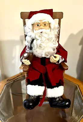 Vtg Telco Animated Rocking Chair Santa With Pipe 18  Display Figure Motion • $199.99