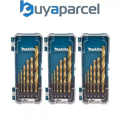 Makita D-72833 6 Piece HSS TiN Metal Steel Drill Bit Set 2 3 4 5 6 8mm Bits X 3 • £14.49