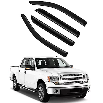 Window Visor Vent Rain Shades Guards Deflectors For 2009-2014 Ford F150 Crew Cab • $28.99