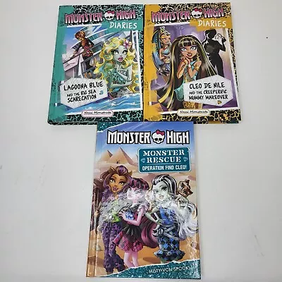 New Lot Of 3 Monster High Books 2 Diaries 1 Monster Rescue - First Edition 2016 • $17.99