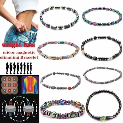 Magnetic Healing Therapy Anklet Bracelet Arthritis Hematite Weight Loss Men Gift • £2.63