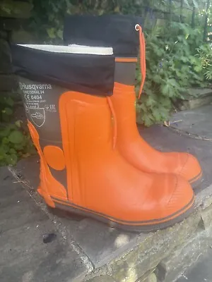 £40 • Buy Husqvarna Functional 24 Rubber Chainsaw Safety Boots - Worn Once