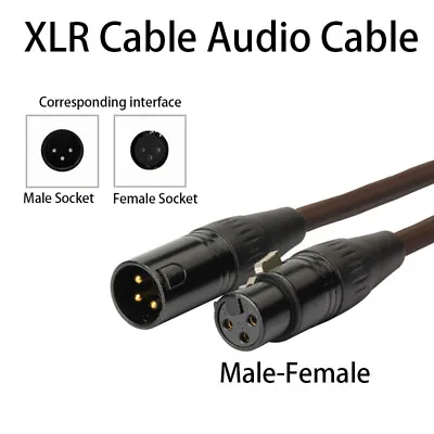 Microphone Speaker Lead Cable Male To Female XLR Plug-In Balanced Connect Wire • £4.52