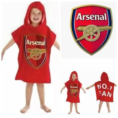 Arsenal FC Towel Kids Boys Girls Hooded Poncho Towel Bath Beach Towel Gift • £9.99