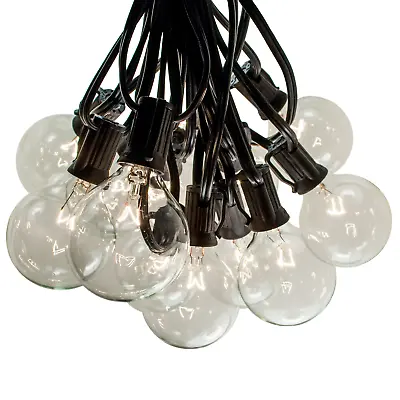 G50 Clear 2 Inch Globe String Lights (Black Wire) For Outdoor Patio Cafe Yard • $20.95