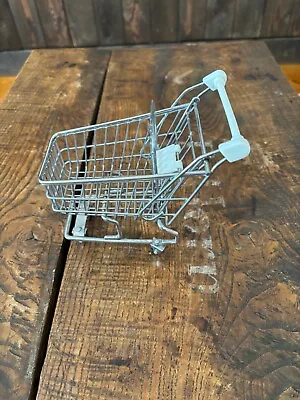 Metal Grocery Cart Mini Doll Sized Silver And White  Small Shopping Cart • $8.99