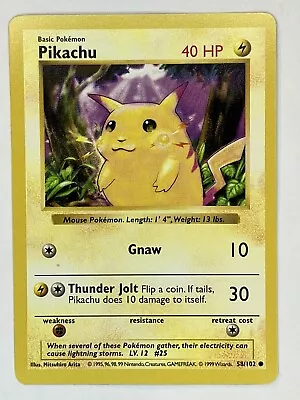 Pikachu 58/102 Shadowless Base Set Pokémon TCG Regular Common NM • $19.95
