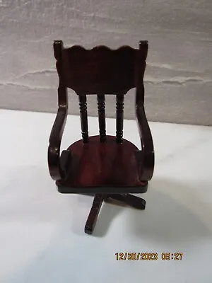 Vintage Miniature Doll House Reproduction Of An Antique Wood Swivel Office Chair • $15.95
